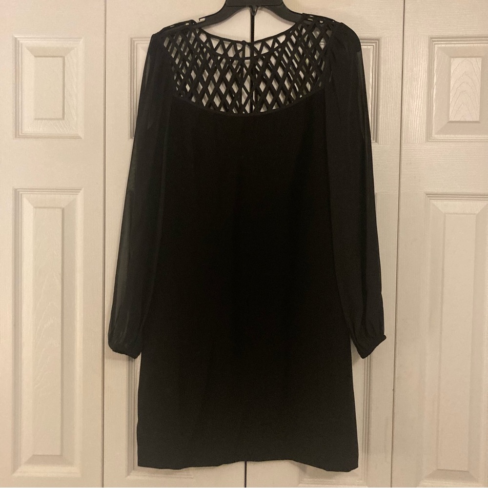 NWT White House Black Market Lattice Yoke Cocktail Formal Shift Dress Size 8